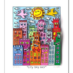 James Rizzi - CITY DAY SKY - Original 3D Bild drucksigniert