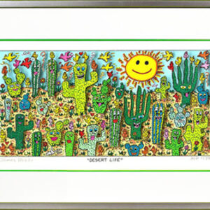 James Rizzi - DESERT LIFE  - Original 3D Bild drucksigniert-silber apfelgruen-No...