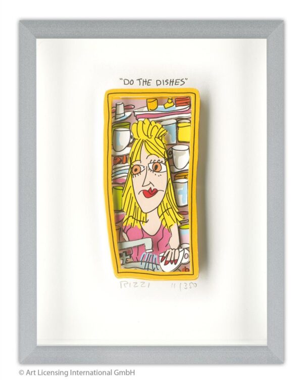 James Rizzi - DO THE DISHES - Original 3D Bild drucksigniert
