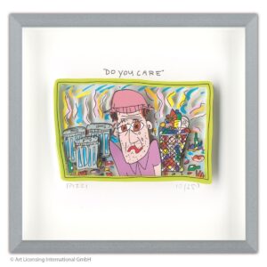 James Rizzi - DO YOU CARE - Original 3D Bild drucksigniert