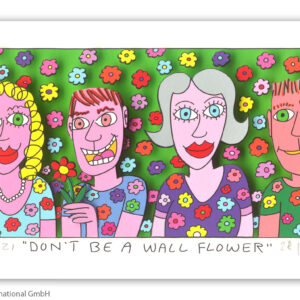 James Rizzi - DON'T BE A WALL FLOWER - Original 3D Bild drucksigniert