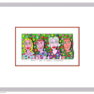 James Rizzi - DON'T BE A WALL FLOWER - Original 3D Bild drucksigniert