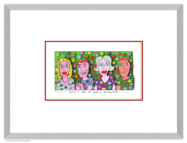 James Rizzi - DON'T BE A WALL FLOWER - Original 3D Bild drucksigniert