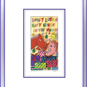 James Rizzi - DONT LOOK a GIFT HORSE in the MOUTH - Original 3D Bild drucksignie...