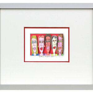 James Rizzi - Girls night out - Original 3D Bild drucksigniert-alurahmen-Normale...