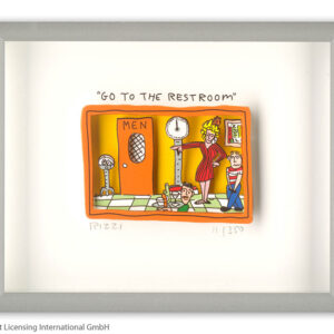 James Rizzi - GO TO THE RESTROOM - Original 3D Bild drucksigniert