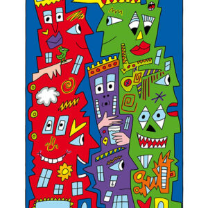 James Rizzi - HOUSES WHO HAPPEN TO BE HAPPY - Original 3D Bild