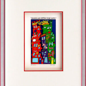 James Rizzi - HOUSES WHO HAPPEN TO BE HAPPY - Original 3D Bild