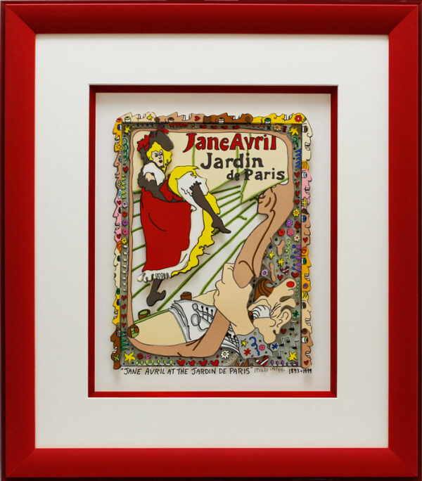 James Rizzi - JANE AVRIL AT THE JARDIN DE PARIS - Original 3D Bild HANDSIGNIERT
