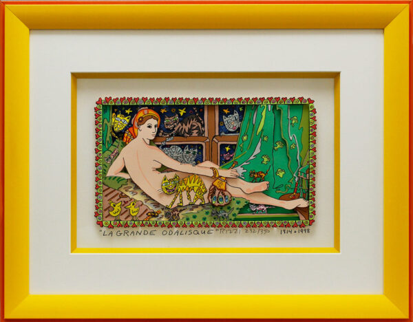 James Rizzi - LA GRANDE ODALISQUE - Original 3D Bild HANDSIGNIERT