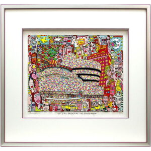 James Rizzi LETS ALL GATHER AT THE GUGGENHEIM. Orig. 3D Bild drucksigniert-Silbe...