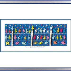 James Rizzi - LOVE BIRDS IN THE NIGHT - Original 3D Bild drucksigniert