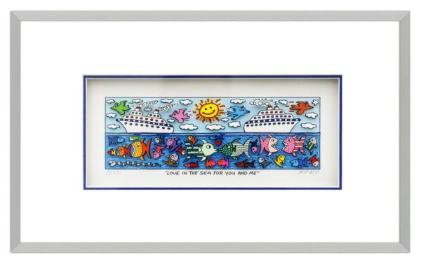 James Rizzi - LOVE IN THE SEA FOR YOU AND ME - Original 3D Bild drucksigniert-al...