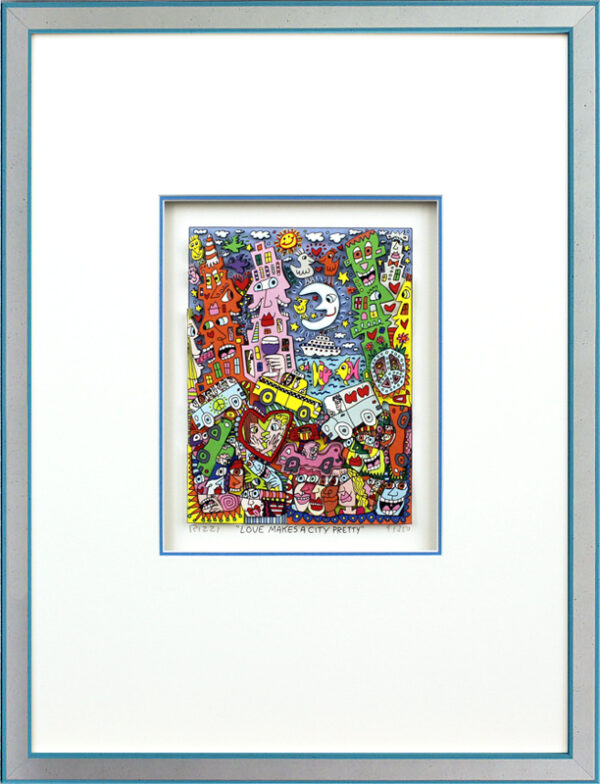 James Rizzi - LOVE MAKES A CITY PRETTY - Original 3D Bild drucksigniert