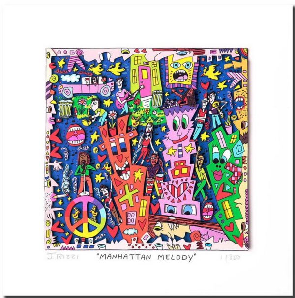 James Rizzi - MANHATTAN MELODY - Original 3D Bild drucksigniert