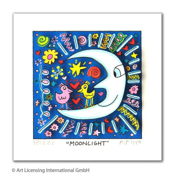 James Rizzi - MOONLIGHT  - Original 3D Bild drucksigniert - ohne Rahmen PP-Norma...