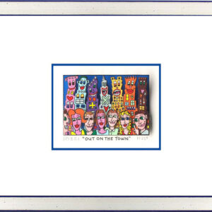 James Rizzi - OUT ON THE TOWN  - Original 3D Bild drucksigniert-Silber-blau-AP E...