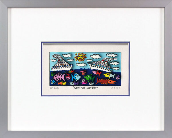 James Rizzi - SEA YA LATER - Original 3D Bild drucksigniert-alurahmen-AP Exempla...
