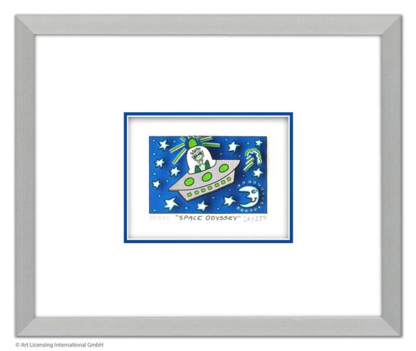 James Rizzi - SPACE ODYSSEY  - Original 3D Bild drucksigniert-alurahmen-AP Exemp...