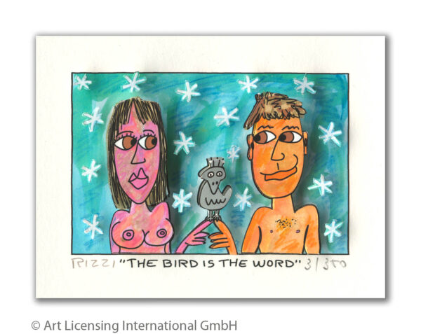 James Rizzi - THE BIRD IS THE WORD - Original 3D Bild drucksigniert