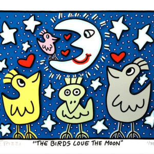 James Rizzi - THE BIRDS LOVE THE MOON - Original 3D Bild