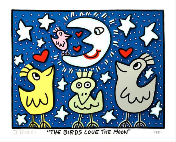James Rizzi - THE BIRDS LOVE THE MOON - Original 3D Bild