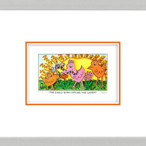 James Rizzi - THE EARLY BIRD CATCHES THE WORM  - Original 3D Bild drucksigniert