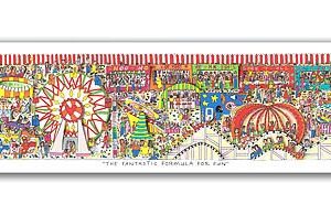 James Rizzi - THE FANTASTIC FORMULA FOR FUN - Original 3D Bild drucksigniert-Alu...