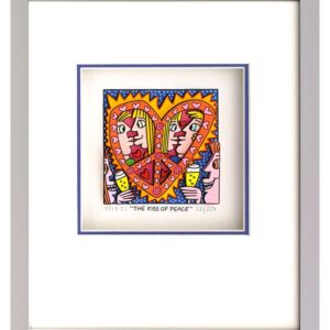James Rizzi - THE KISS OF PEACE  - Original 3D Bild drucksigniert-alurahmen-AP E...