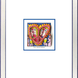 James Rizzi - THE KISS OF PEACE  - Original 3D Bild drucksigniert-Silber-blau-No...