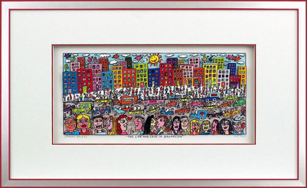 James Rizzi THE LIFE AND LOVE IN BROOKLYN - 3D Bild drucksigniert