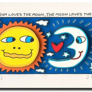 James Rizzi THE SUN LOVES THE MOON. Orig. 3D Collage drucksigniert - ohne Rahmen...