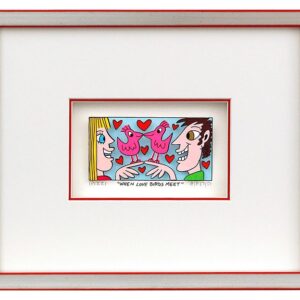 James Rizzi WHEN LOVE BIRDS MEET - 3D Bild drucksigniert