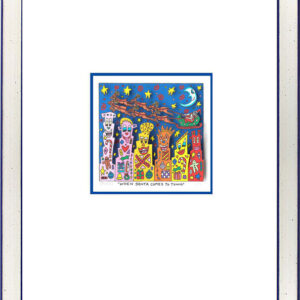 James Rizzi - When Santa Comes To Town - Original 3D Bild drucksigniert-Silber-b...