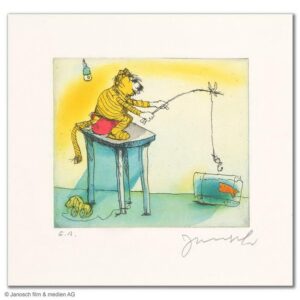 Janosch - EIN GOLDFISCH FÜR DEN TIGER - original Radierung handsigniert - ohne R...