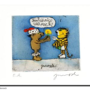 Janosch - FROHSINNIGE WEIHNACHTEN - original Radierung handsigniert - ohne Rahme...