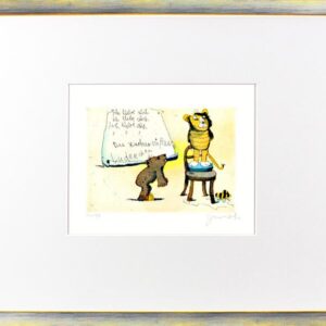 Janosch - ICH LIEBE DICH DU ZUCKERSÜSSES LUDERCHEN - original Radierung handsign...