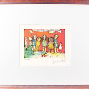 Janosch - JANOSCH HAT GEBURTSTAG LEUTE - original Radierung handsigniert-silber-...