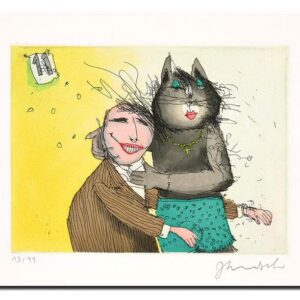 Janosch - KATZE NO. 11 - original Radierung handsigniert - ohne Rahmen PP