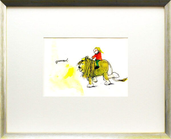 Janosch - LÖWENBÄNDIGER II - original Aquarell handsigniert