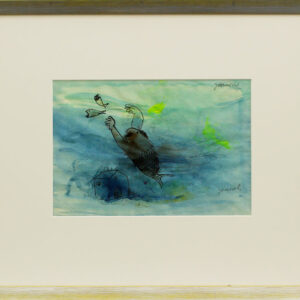 Janosch - MEERJUNGFRAU JAGT FISCH - original Aquarell handsigniert