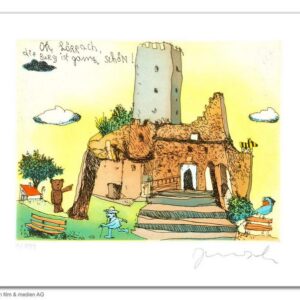 Janosch - OH LÖRRACH DIE BURG IST GANZ SCHÖN - original Radierung handsigniert -...