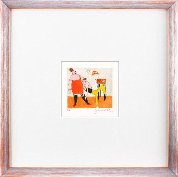 Janosch - PAAR 2003 - original Radierung handsigniert-silber-orange