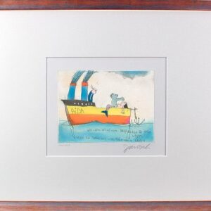 Janosch - WIR LIEBTEN UNS AUF EINEM SCHIFF - original Radierung handsigniert-sil...