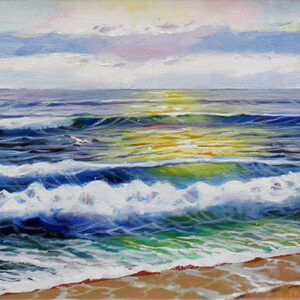 JOAN PUERTO CORNELLA - MÖWEN IM SONNENUNTERGANG - Originalgemälde