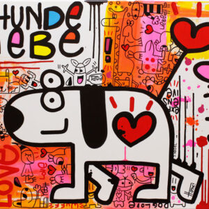 HONK!ART - Jürgen Kadel - HUNDELIEBE Original handgemalte Mischtechnik