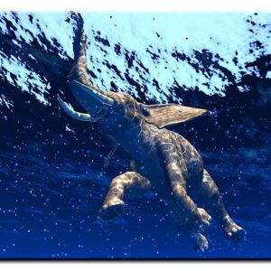 Modernes Leinwandbild - Jumbo Bubbles - Elephant under water-70 x 110 cm