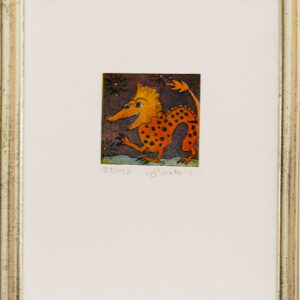 Jutta Votteler - Kleiner Drache - Original Farb-Radierung - limitiert und handsi...