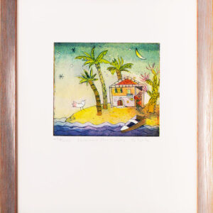 Jutta Votteler - Kleines Paradies - Original Farb-Radierung - limitiert und hand...