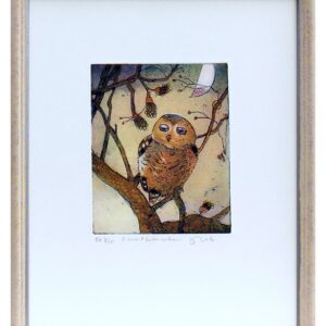 Jutta Votteler - Nachtkäuzchen - Original Farb-Radierung - limitiert und handsig...